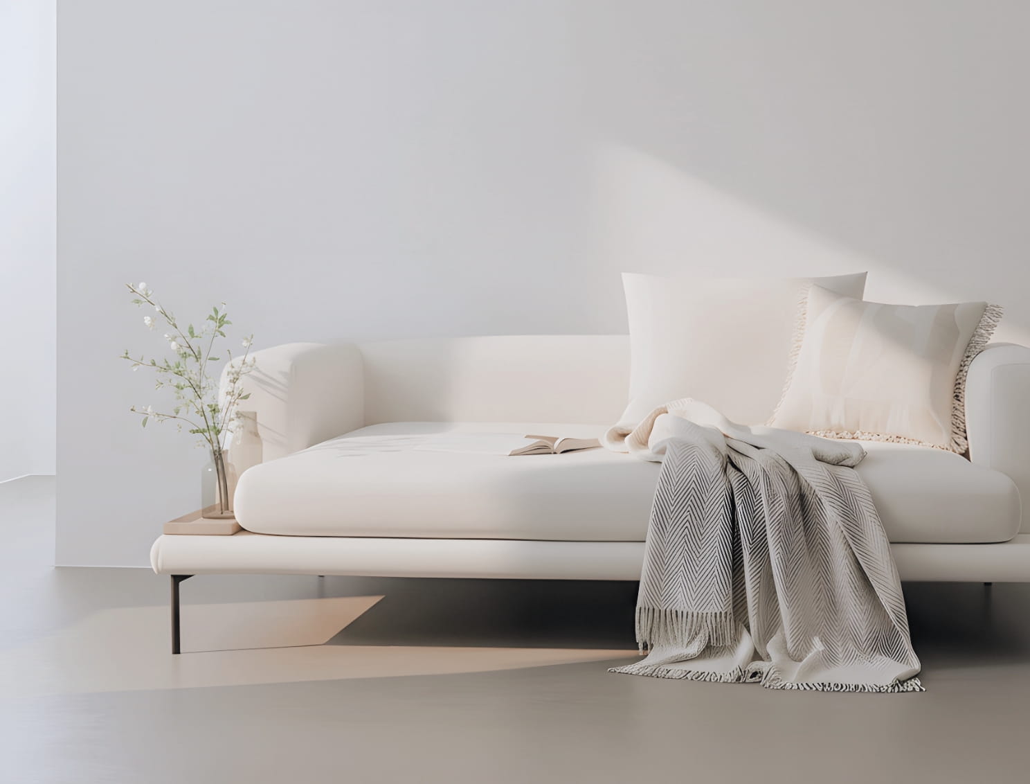 Modernes Wohnkonzept mit hochwertigen Einrichtungstextilien von Die Stoffmacher aus Baden-Württemberg – textile Innenarchitektur mit individuellen Materialkonzepten und Farbkonzepten.